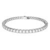 Matrix Tennis Bracelet, Round Cut, White, Rhodium Plated 5648937 | Swarovski