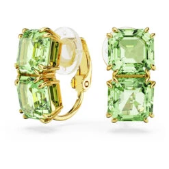 Millenia Clip Earrings, Square Cut, Green, Gold-Tone Plated 5654559 | Swarovski -SWAROVSKI shop 0d70fcc2 123e 5796 86ec 16851a74321d 74123.1673406226