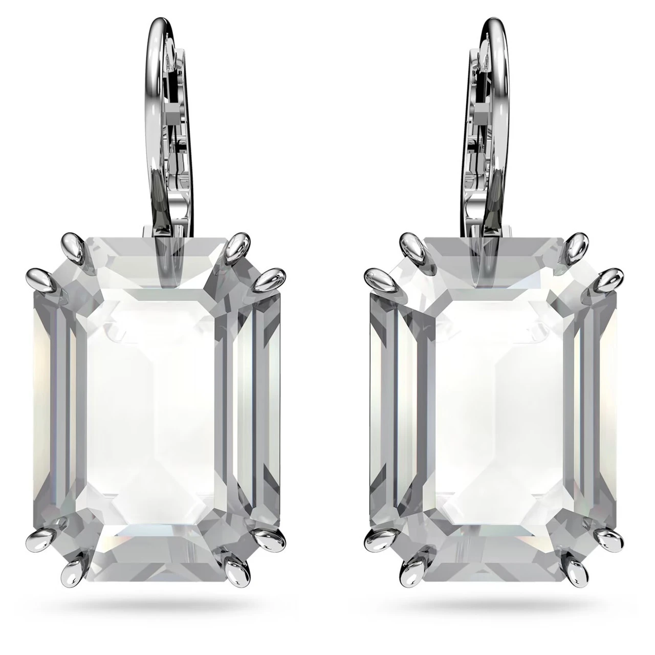 Millenia Drop Earrings Octagon Cut, Gray, Rhodium Plated 5636569 | Swarovski 3 Millenia Drop Earrings Octagon Cut, Gray, Rhodium Plated 5636569 | Swarovski
