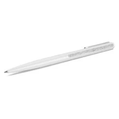 Crystal Shimmer Ballpoint Pen, White Lacquered, Chrome Plated 5678183 | Swarovski