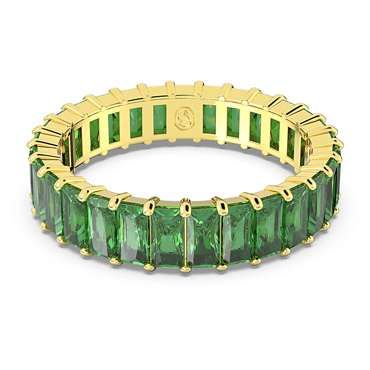 Matrix Ring, Baguette Cut, Green, Gold-Tone Plated 5648909 (Size 55/M/7) | Swarovski 3 Matrix Ring, Baguette Cut, Green, Gold-Tone Plated 5648909 (Size 55/M/7) | Swarovski