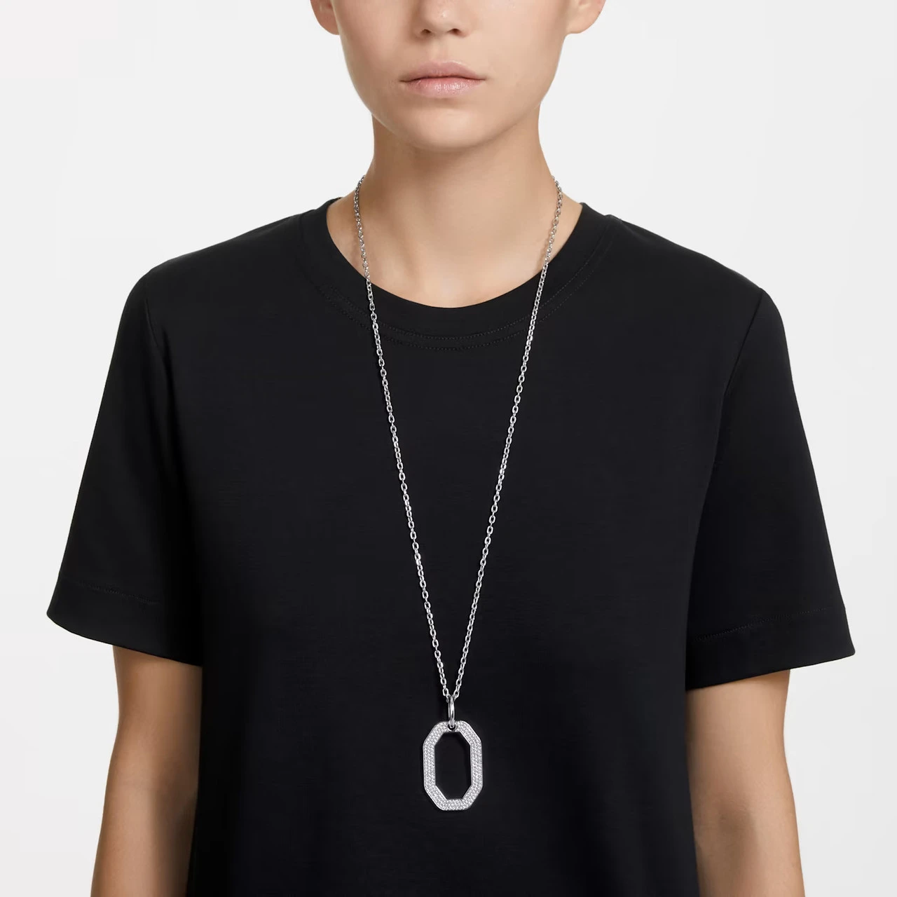 Swarovski Dextera Pendant Octagon Shape, White, Rhodium Plated 5642388 7 Swarovski Dextera Pendant Octagon Shape, White, Rhodium Plated 5642388 - Image 5