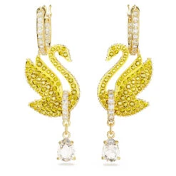 Iconic Swan Drop Earrings, Swan, Yellow, Gold-Tone Plated 5647543 | Swarovski -SWAROVSKI shop 2178264c eefe 5ed5 b796 5bfba97df290 90976.1674085997