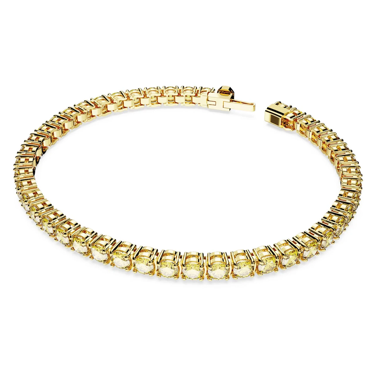 Matrix Tennis Bracelet, Round Cut, Small, Yellow, Gold-Tone Plated 5648933 (Size M) | Swarovski 4 Matrix Tennis Bracelet, Round Cut, Small, Yellow, Gold-Tone Plated 5648933 (Size M) | Swarovski - Image 2