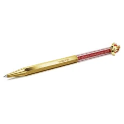 Crystalline Dragon & Phoenix Ballpoint Pen Octagon Shape, Dragon, Red, Gold-Tone Plated 5677125 | Swarovski
