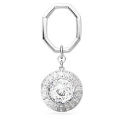 Lucent Key Ring, Round Cut, White, Rhodium Plated 5669119 | Swarovski