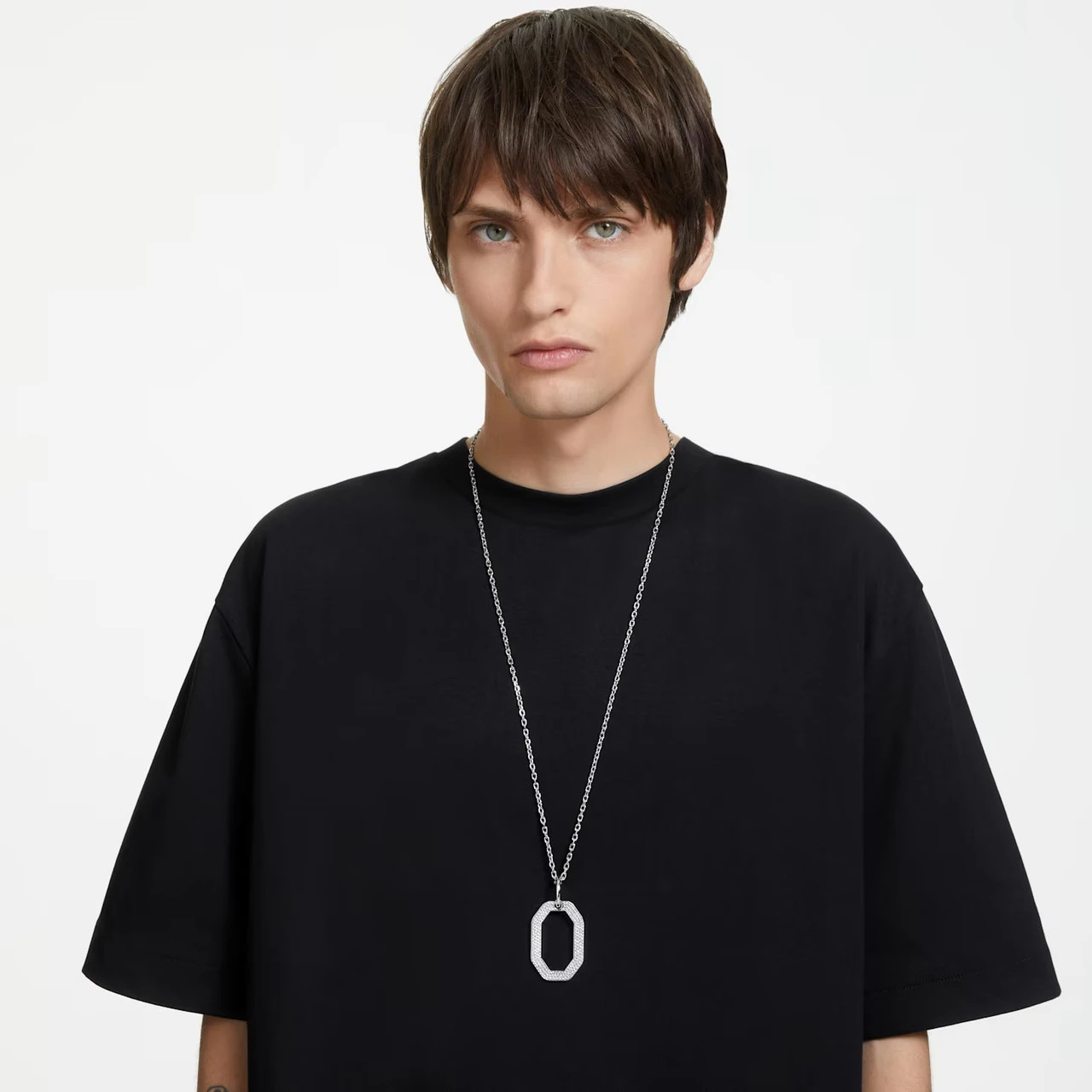 Swarovski Dextera Pendant Octagon Shape, White, Rhodium Plated 5642388 8 Swarovski Dextera Pendant Octagon Shape, White, Rhodium Plated 5642388 - Image 6