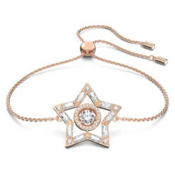 Swarovski Stella Bracelet, Star, White, Rose-Gold Tone Plated 5617882