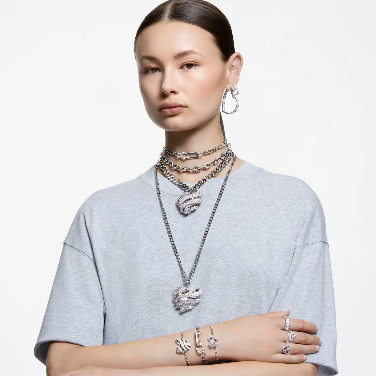 Swarovski Matrix Cocktail Ring, Mixed Cuts, Heart, White, Rhodium Plated 5647590 (Size 55/M/7) 8 Swarovski Matrix Cocktail Ring, Mixed Cuts, Heart, White, Rhodium Plated 5647590 (Size 55/M/7) - Image 6