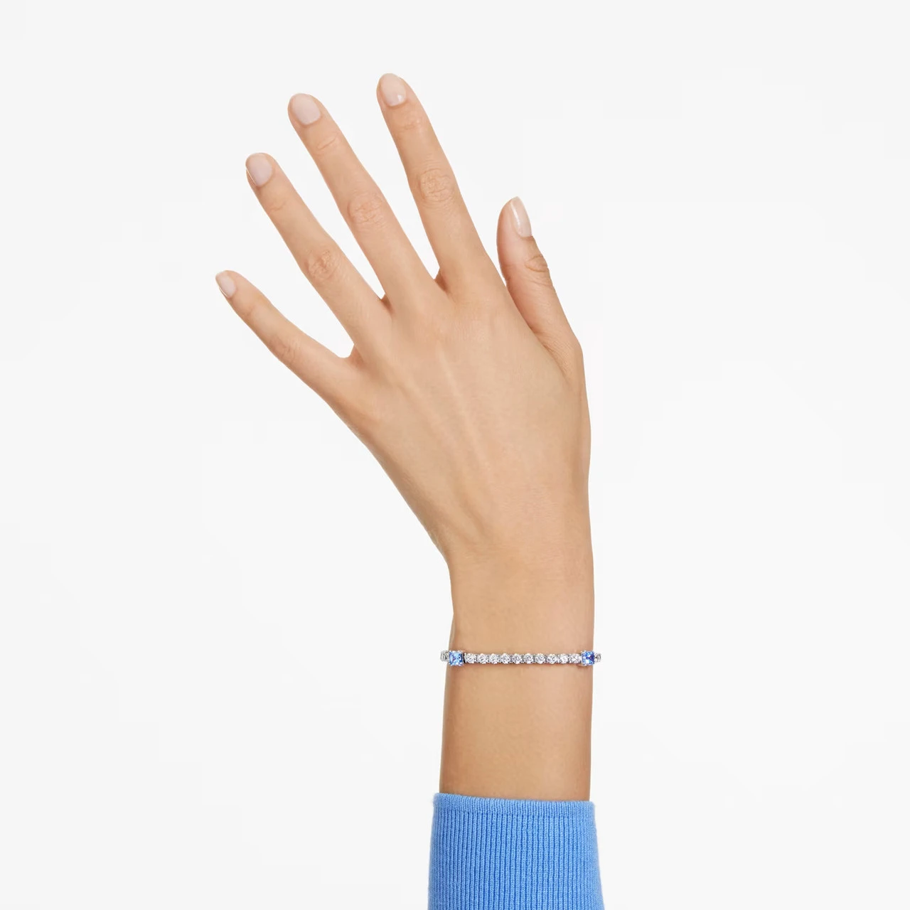 Matrix Tennis Bracelet, Mixed Cuts, Blue, Rhodium Plated 5666426 | Swarovski 7 Matrix Tennis Bracelet, Mixed Cuts, Blue, Rhodium Plated 5666426 | Swarovski - Image 5
