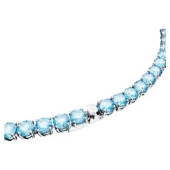 Matrix Tennis Necklace, Round Cut, Medium, Blue, Rhodium Plated 5661187 | Swarovski -SWAROVSKI shop 4ad68b4b b335 5372 821f 57a6d9f3d933 45619.1681320237