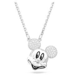 Disney Mickey Mouse Pendant White, Rhodium Plated 5669116 | Swarovski