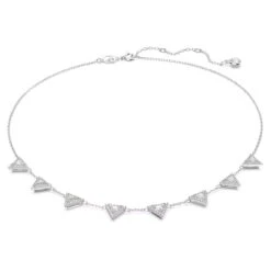 Swarovski Ortyx Necklace, Triangle Cut, White, Rhodium Plated 5643021