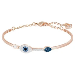 Swarovski Symbolic Bangle, Evil Eye, Blue, Mixed Metal Finish 5171991