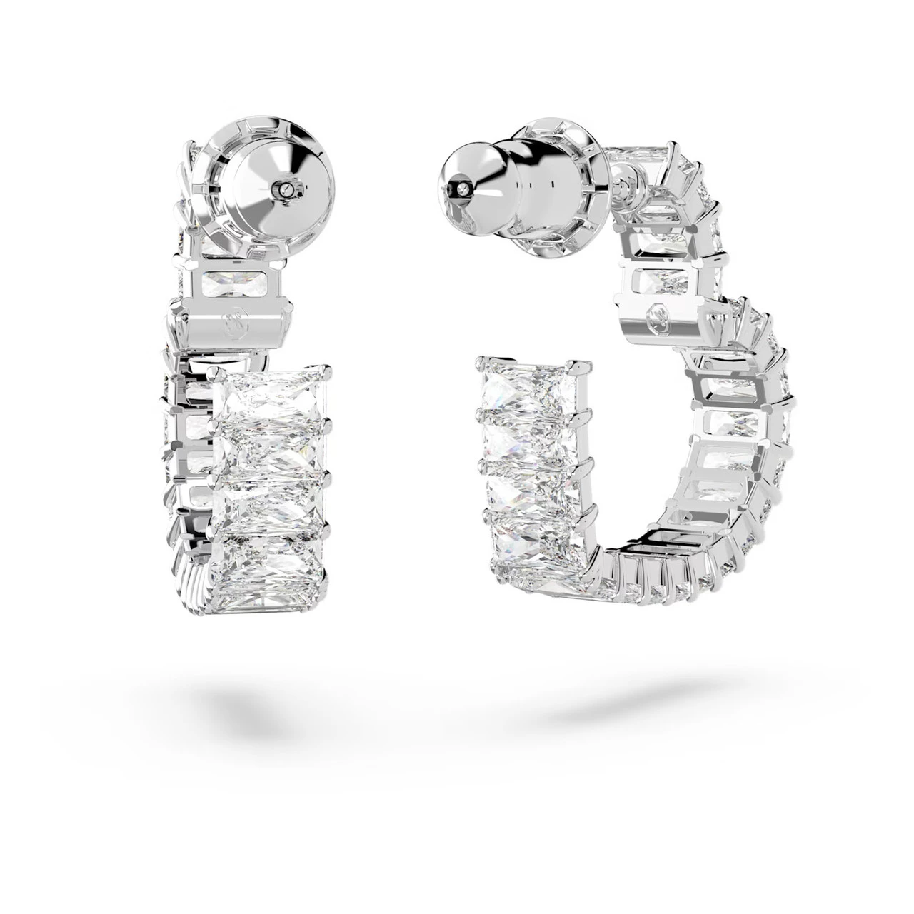 Matrix Hoop Earrings Heart, Small, White, Rhodium Plated 5653170 | Swarovski 6 Matrix Hoop Earrings Heart, Small, White, Rhodium Plated 5653170 | Swarovski - Image 4