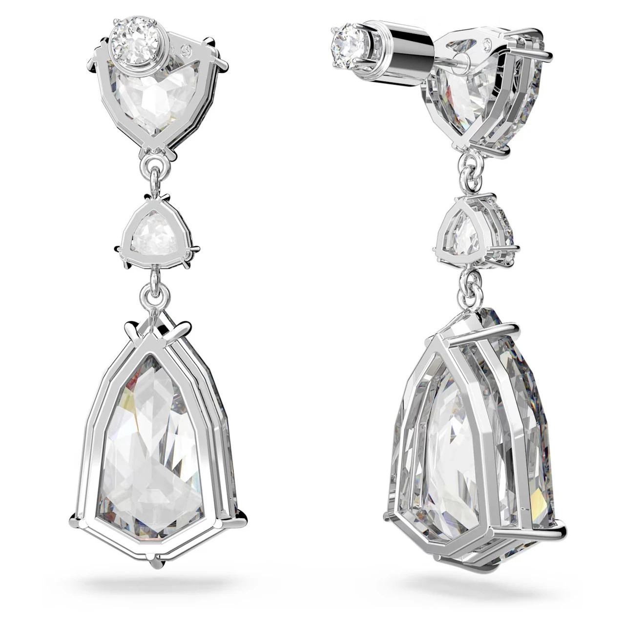 Mesmera Drop Earrings Mixed Cuts, White, Rhodium Plated 5652038 | Swarovski 6 Mesmera Drop Earrings Mixed Cuts, White, Rhodium Plated 5652038 | Swarovski - Image 4