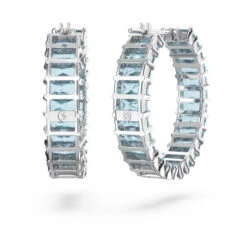 Matrix Hoop Earrings Baguette Cut, Blue, Rhodium Plated 5659037 | Swarovski -SWAROVSKI shop 55b8abad e988 5747 b1e8 632426c9fbca 49587.1680501710