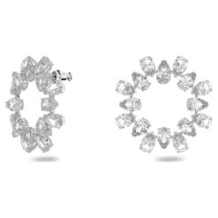 Millenia Earrings, Circle, Pear Cut Crystals, White, Rhodium Plated 5601509 | Swarovski -SWAROVSKI shop 5601509 png var1 53752.1644307007