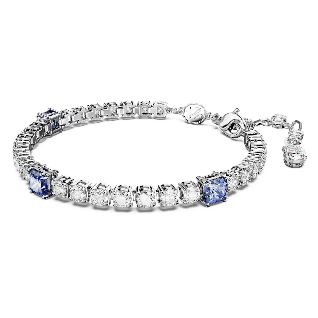 Matrix Tennis Bracelet, Mixed Cuts, Blue, Rhodium Plated 5666426 | Swarovski 4 Matrix Tennis Bracelet, Mixed Cuts, Blue, Rhodium Plated 5666426 | Swarovski - Image 2