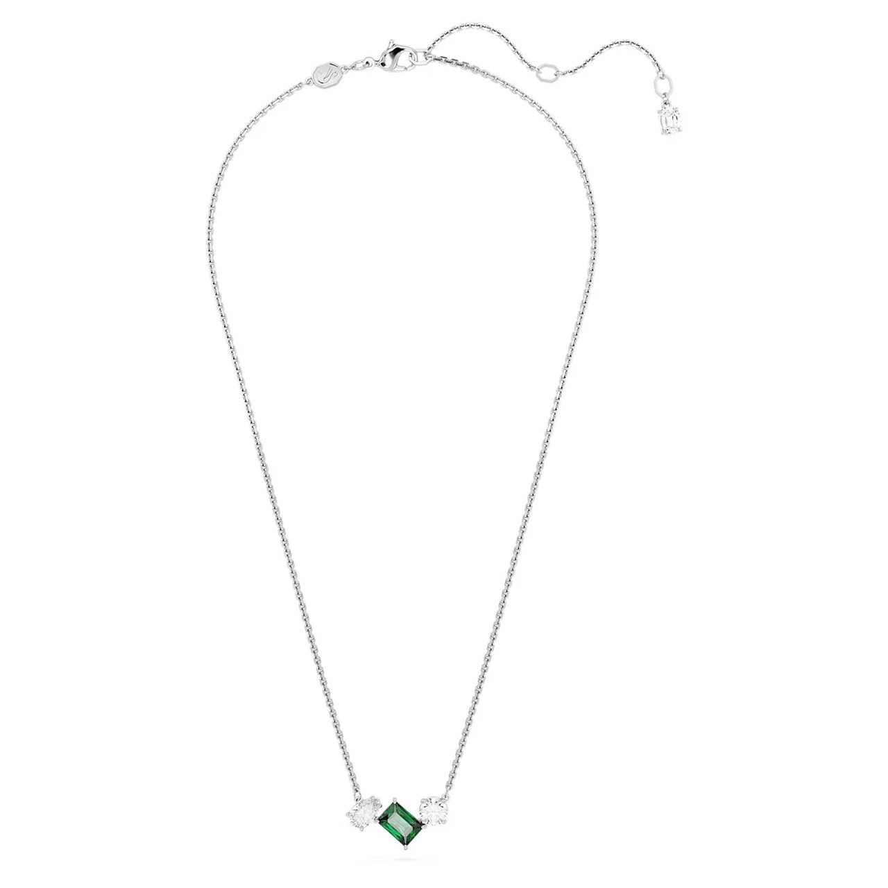 Mesmera Pendant, Mixed Cuts, Green, Rhodium Plated 5668278 | Swarovski 4 Mesmera Pendant, Mixed Cuts, Green, Rhodium Plated 5668278 | Swarovski - Image 2