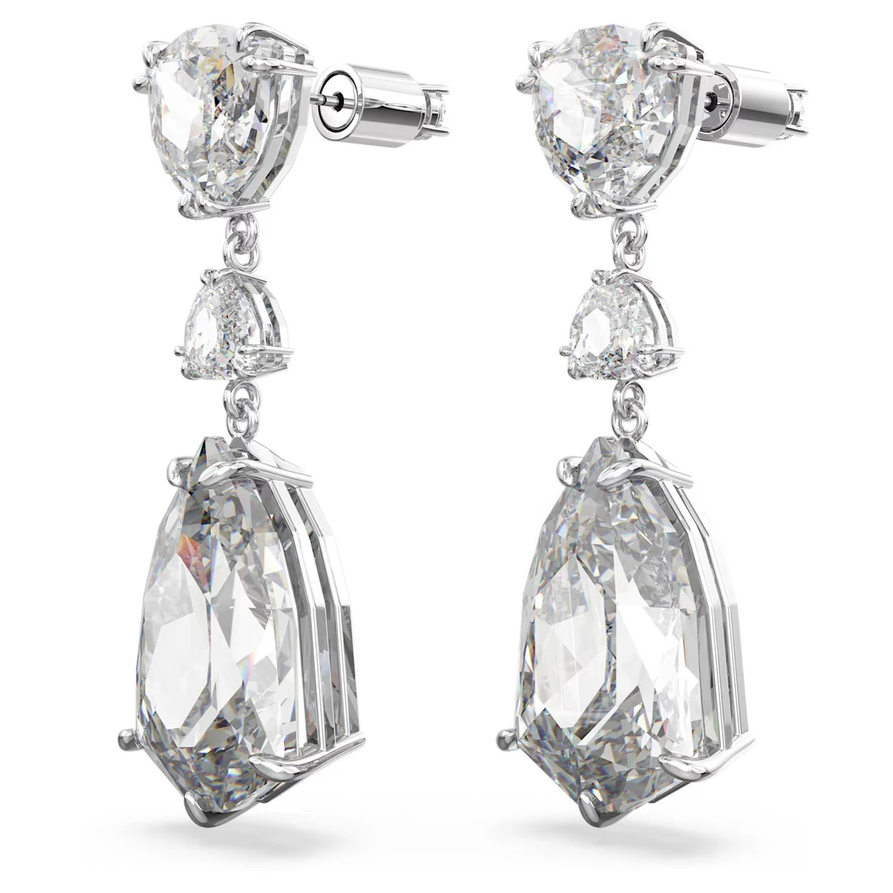 Mesmera Drop Earrings Mixed Cuts, White, Rhodium Plated 5652038 | Swarovski 5 Mesmera Drop Earrings Mixed Cuts, White, Rhodium Plated 5652038 | Swarovski - Image 3
