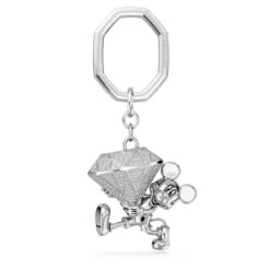 Disney Mickey Mouse Key Ring, White, Rhodium Plated 5670082 | Swarovski