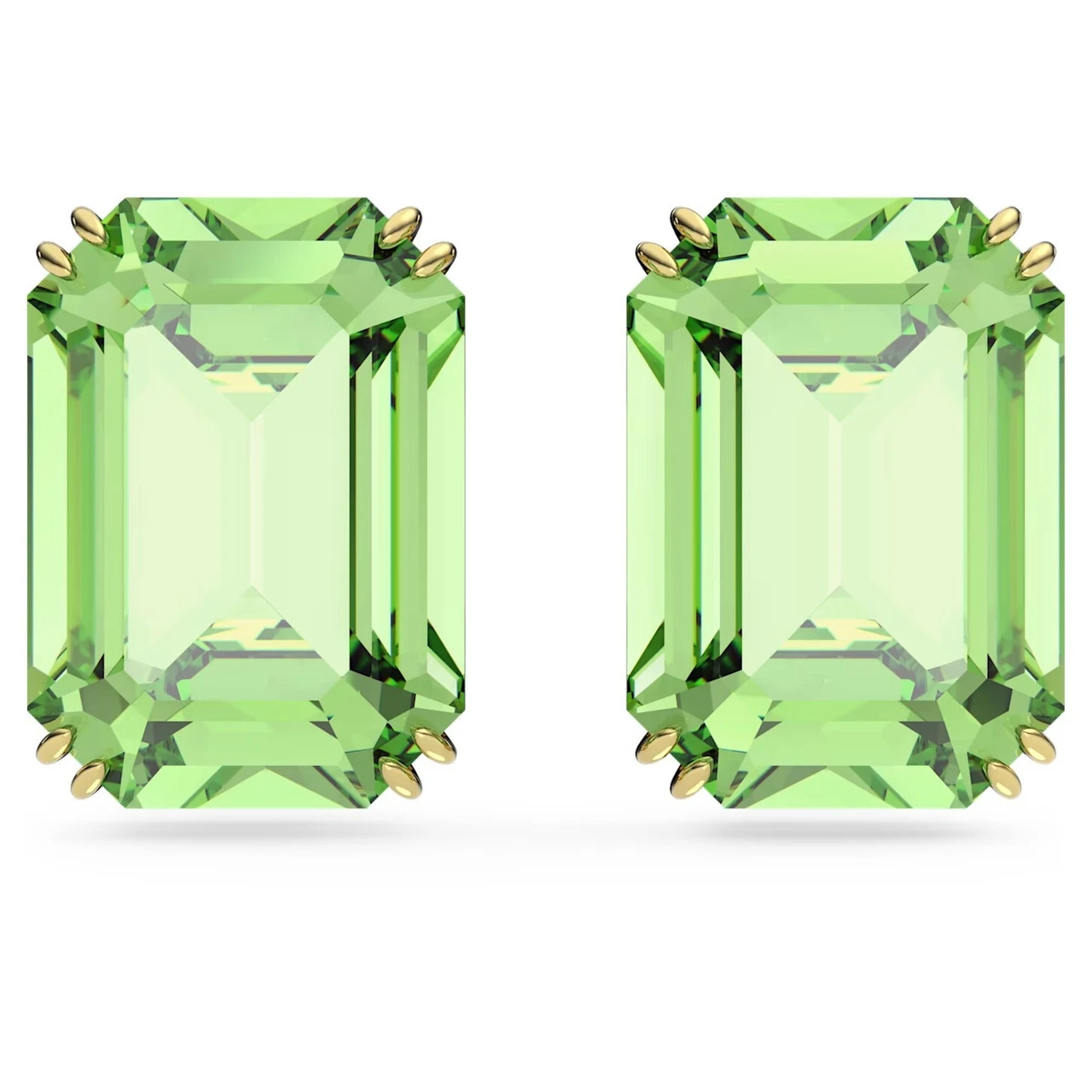 Swarovski Millenia Stud Earrings Octagon Cut, Green, Gold-Tone Plated 5638489 3 Swarovski Millenia Stud Earrings Octagon Cut, Green, Gold-Tone Plated 5638489