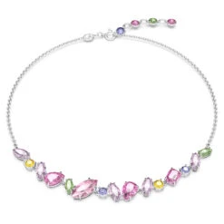 Gema Necklace, Mixed Cuts, Multicolored, Rhodium Plated 5658398 | Swarovski