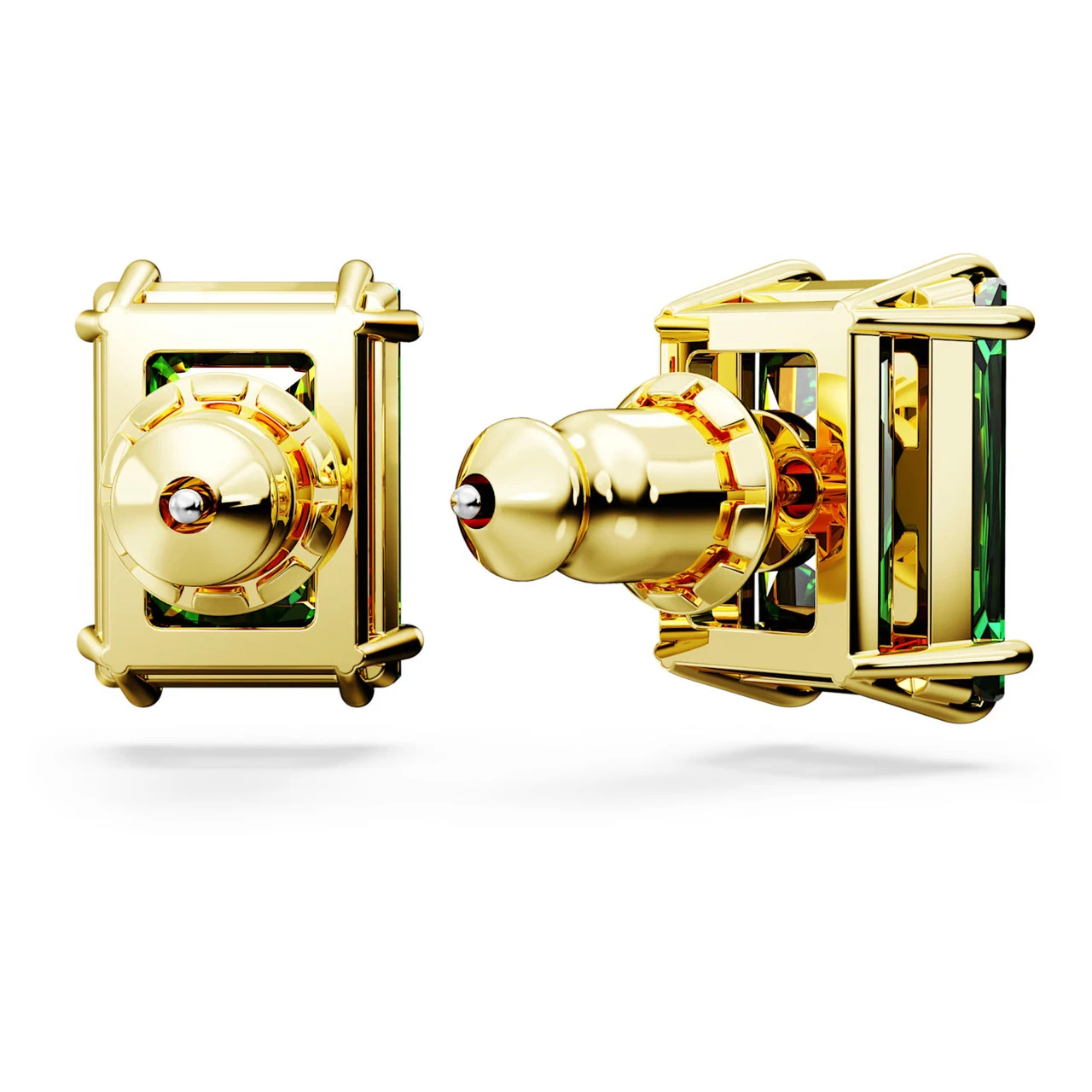 Matrix Stud Earrings, Rectangular Cut, Green, Gold-Tone Plated 5677142 | Swarovski 6 Matrix Stud Earrings, Rectangular Cut, Green, Gold-Tone Plated 5677142 | Swarovski - Image 4