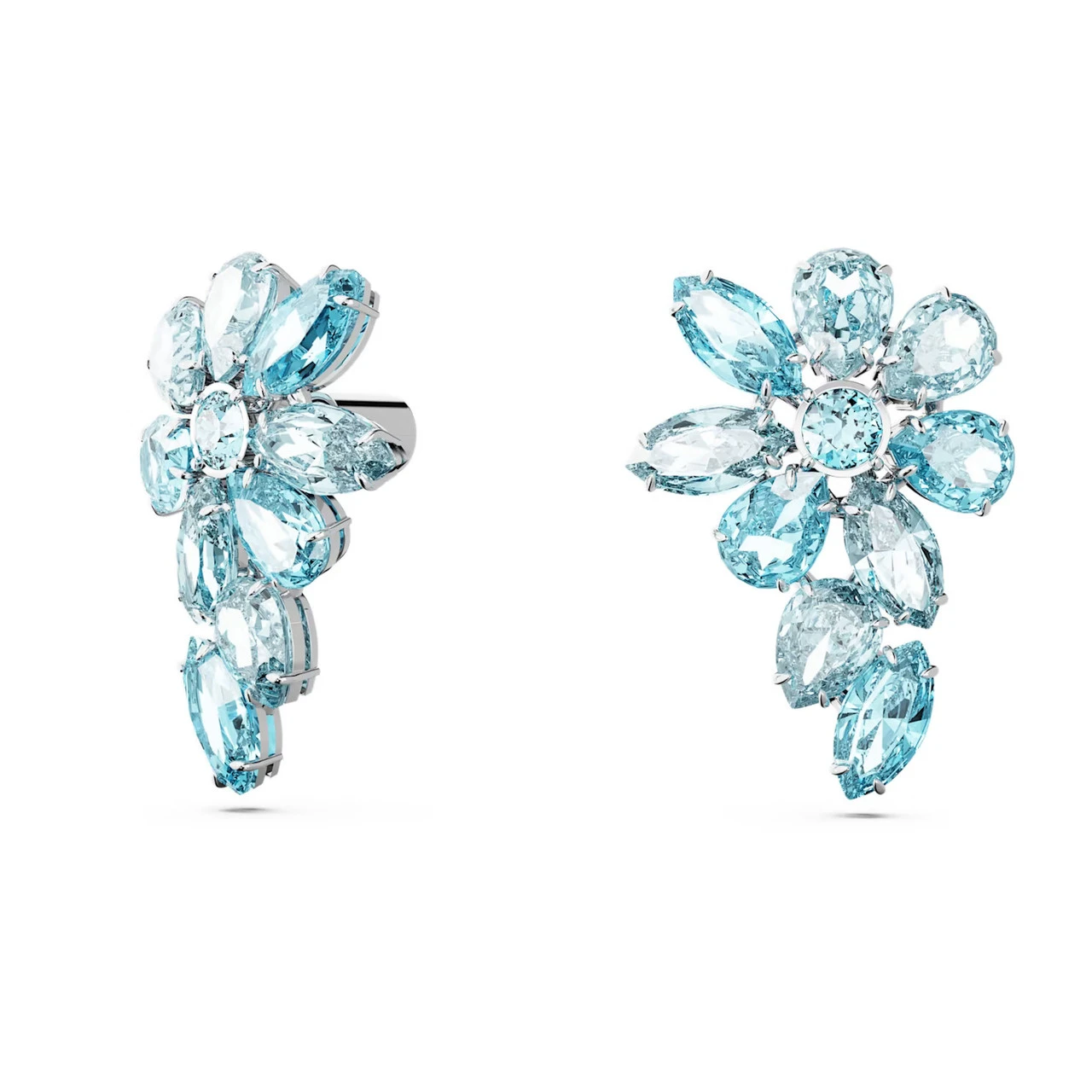 Gema Drop Earrings Mixed Cuts, Flower, Blue, Rhodium Plated 5666016 | Swarovski 4 Gema Drop Earrings Mixed Cuts, Flower, Blue, Rhodium Plated 5666016 | Swarovski - Image 2
