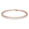 Matrix Tennis Bracelet, Round Cut, Small, White, Rose Gold-Tone Plated 5657659 (Size M) | Swarovski