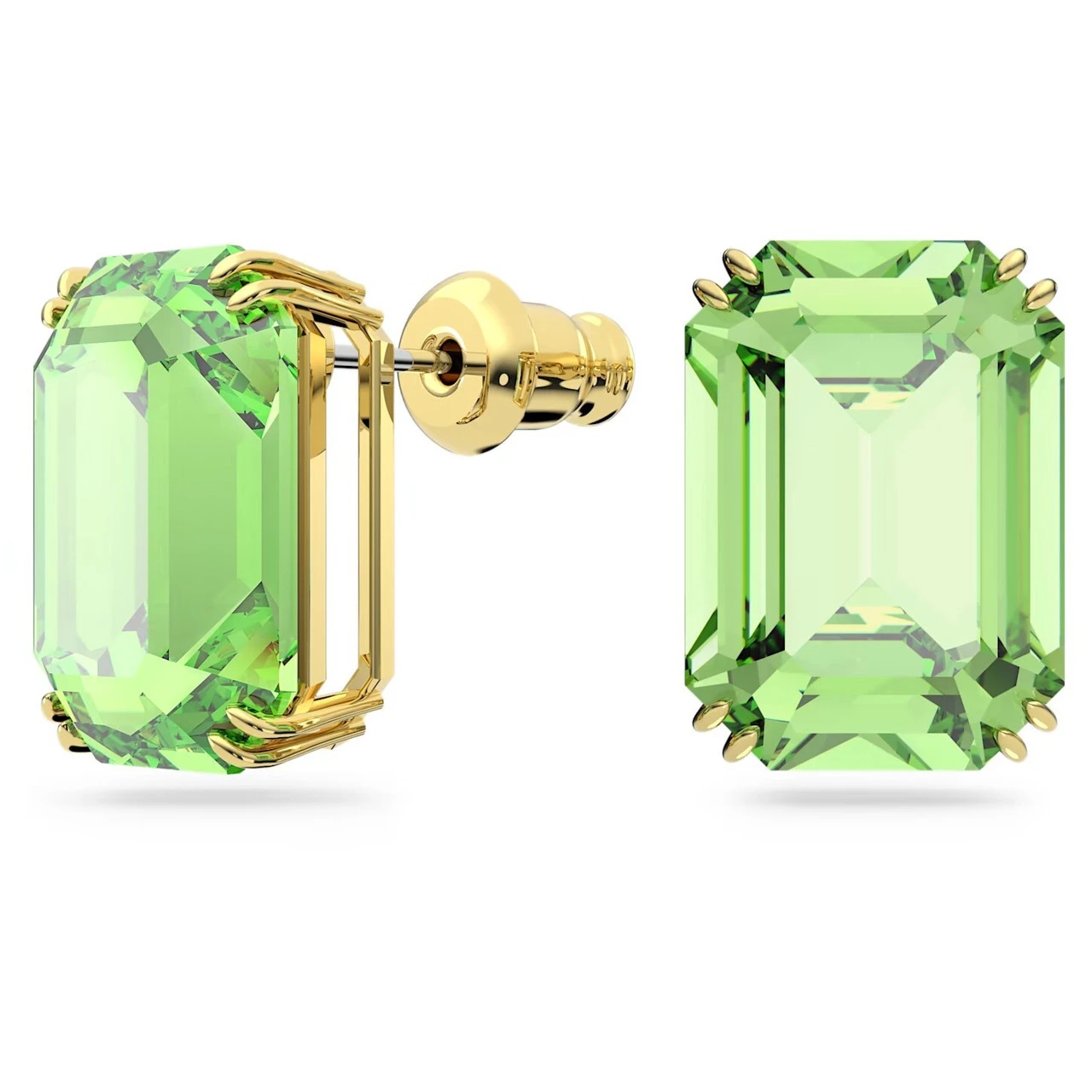 Swarovski Millenia Stud Earrings Octagon Cut, Green, Gold-Tone Plated 5638489 4 Swarovski Millenia Stud Earrings Octagon Cut, Green, Gold-Tone Plated 5638489 - Image 2
