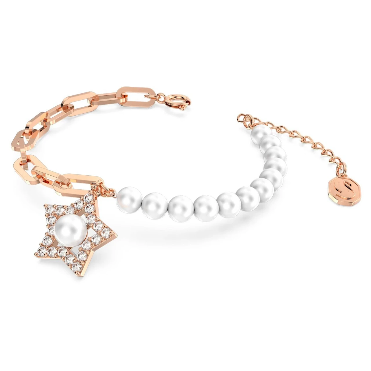 Swarovski Stella Bracelet, Crystal Pearls, Star, White, Rose Gold-Tone Plated 5645461 4 Swarovski Stella Bracelet, Crystal Pearls, Star, White, Rose Gold-Tone Plated 5645461 - Image 2