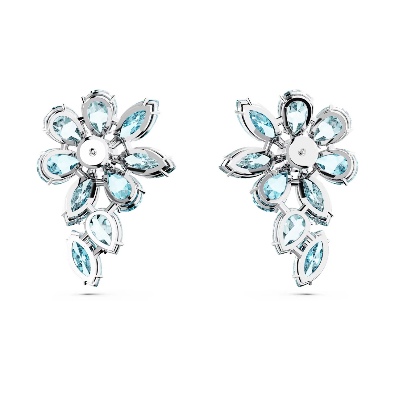 Gema Drop Earrings Mixed Cuts, Flower, Blue, Rhodium Plated 5666016 | Swarovski 6 Gema Drop Earrings Mixed Cuts, Flower, Blue, Rhodium Plated 5666016 | Swarovski - Image 4