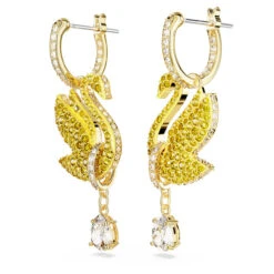 Iconic Swan Drop Earrings, Swan, Yellow, Gold-Tone Plated 5647543 | Swarovski -SWAROVSKI shop a5a859c9 5c10 5106 9266 3eabca913d9d 69613.1674085997