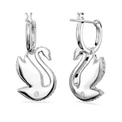 Iconic Swan Drop Earrings Swan, White, Rhodium Plated 5647545 | Swarovski -SWAROVSKI shop a893ae4e ad09 57b2 966a 97993aa6af05 07729.1674085361