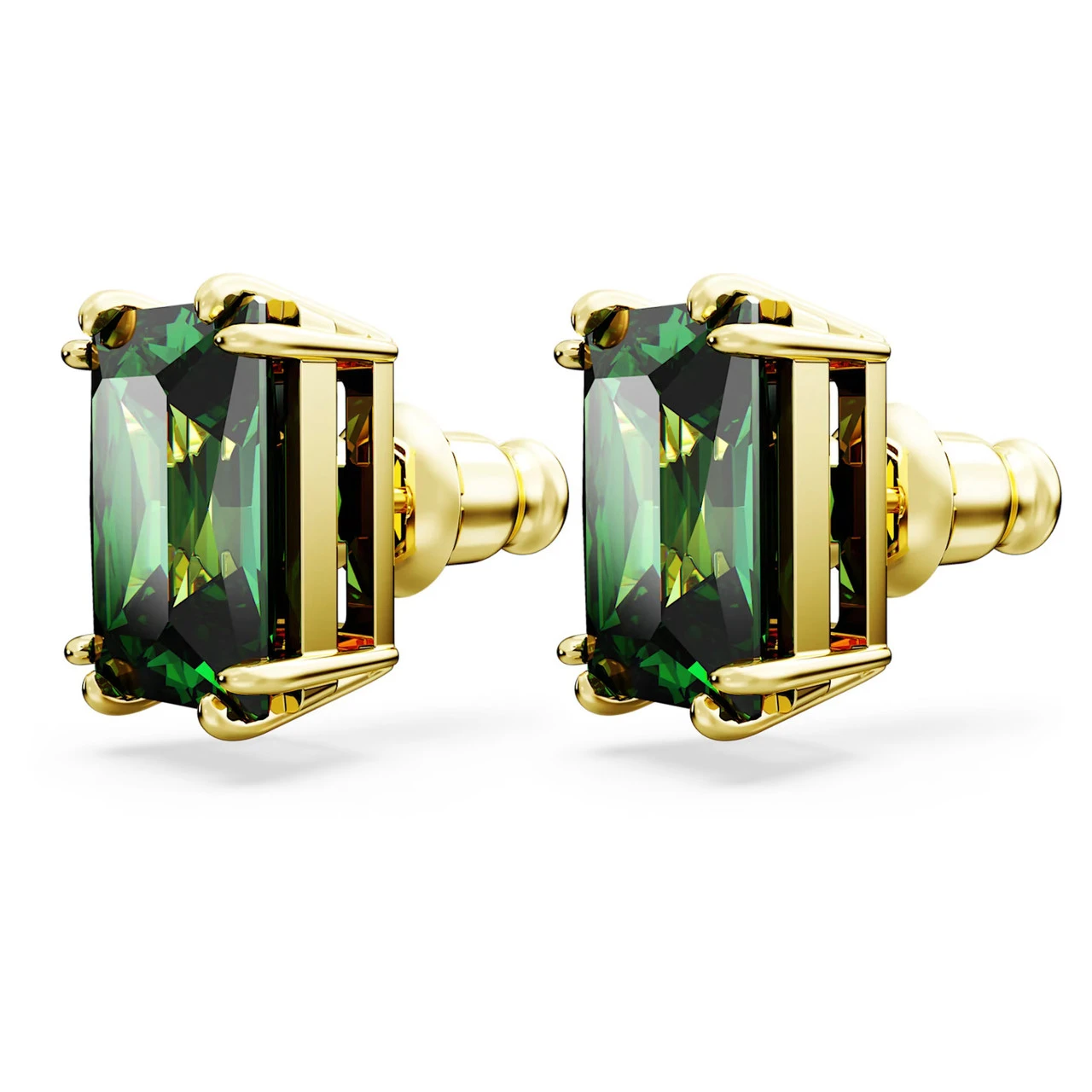 Matrix Stud Earrings, Rectangular Cut, Green, Gold-Tone Plated 5677142 | Swarovski 5 Matrix Stud Earrings, Rectangular Cut, Green, Gold-Tone Plated 5677142 | Swarovski - Image 3