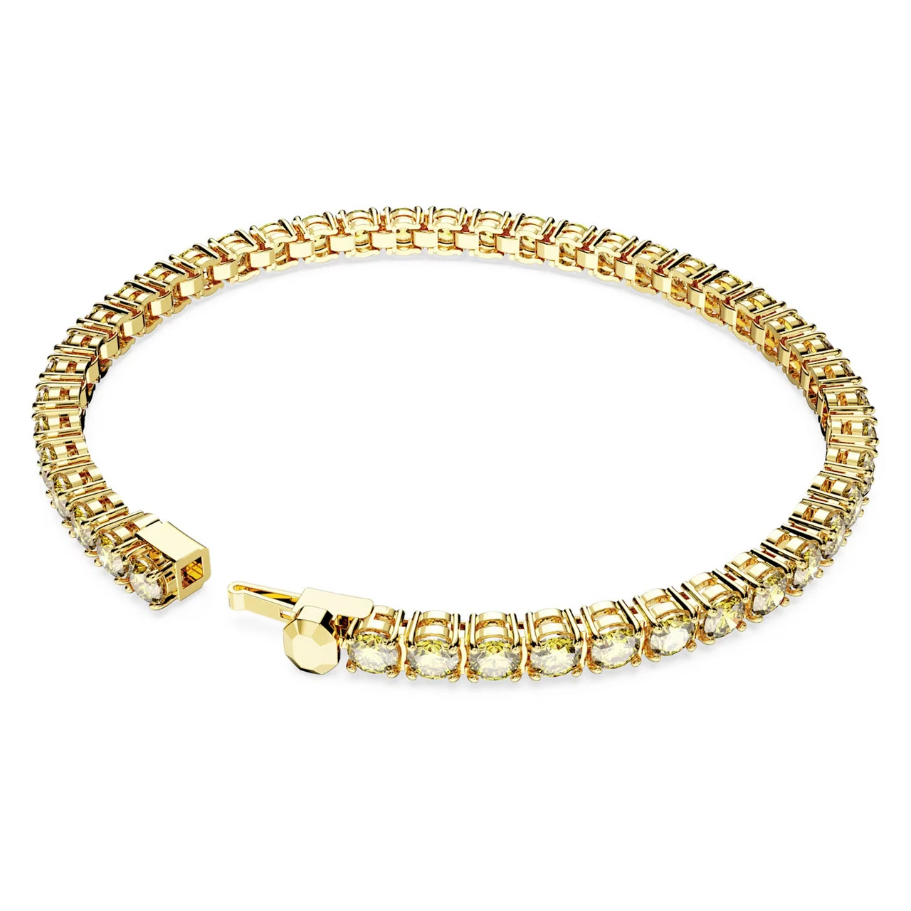 Matrix Tennis Bracelet, Round Cut, Small, Yellow, Gold-Tone Plated 5648933 (Size M) | Swarovski 6 Matrix Tennis Bracelet, Round Cut, Small, Yellow, Gold-Tone Plated 5648933 (Size M) | Swarovski - Image 4