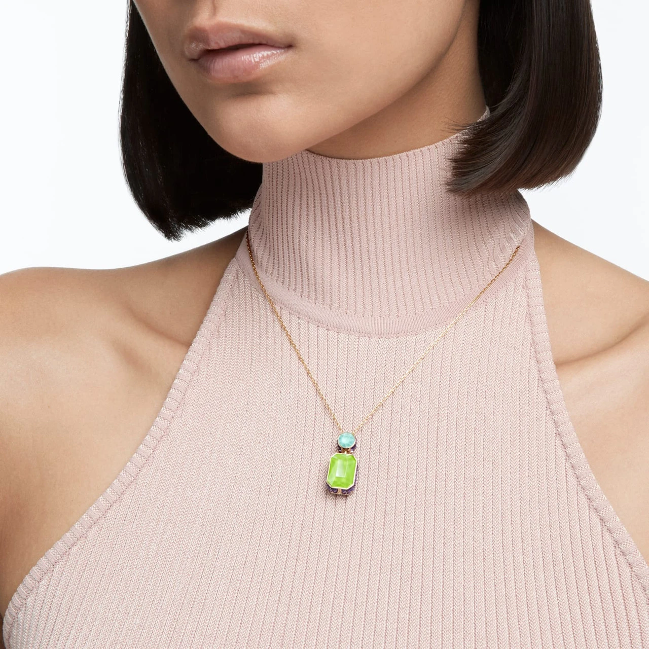 Swarovski Orbita Necklace Octagon Cut Crystal, Multicolored, Gold-Tone 5619787 9 Swarovski Orbita Necklace Octagon Cut Crystal, Multicolored, Gold-Tone 5619787 - Image 7