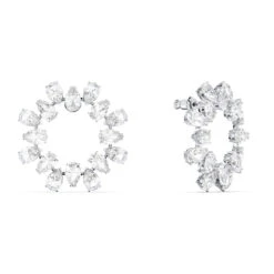 Millenia Earrings, Circle, Pear Cut Crystals, White, Rhodium Plated 5601509 | Swarovski -SWAROVSKI shop d1f676bd 4b91 5dd3 8b38 af1d92d24e96 85620.1625887460