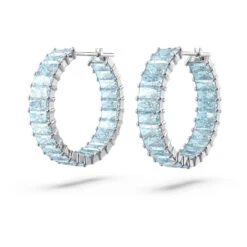 Matrix Hoop Earrings Baguette Cut, Blue, Rhodium Plated 5659037 | Swarovski -SWAROVSKI shop d294e3b3 44d7 526e a246 ae9bd1367e0e 36074.1680501710