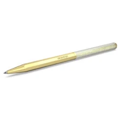 Crystalline Ballpoint Pen, Octagon Shape, Gold Tone, Gold-Tone Plated 5654060 | Swarovski