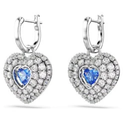 Hyperbola Drop Earrings, Heart, Blue, Rhodium Plated 5680392 | Swarovski -SWAROVSKI shop de62e541 0951 5daa 9065 c51d19a75d6a 55685.1703738653