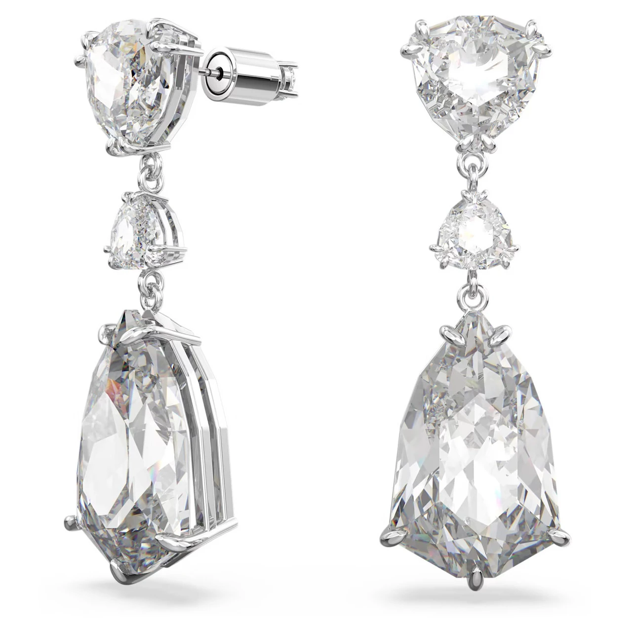 Mesmera Drop Earrings Mixed Cuts, White, Rhodium Plated 5652038 | Swarovski 4 Mesmera Drop Earrings Mixed Cuts, White, Rhodium Plated 5652038 | Swarovski - Image 2