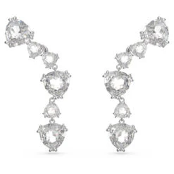 Mesmera Ear Cuffs, Trilliant Cut, White, Rhodium Plated 5652040 | Swarovski