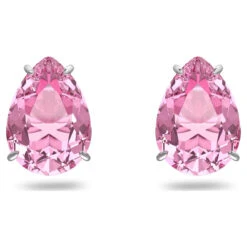 Gema Stud Earrings, Pink, Rhodium Plated 5614455 | Swarovski