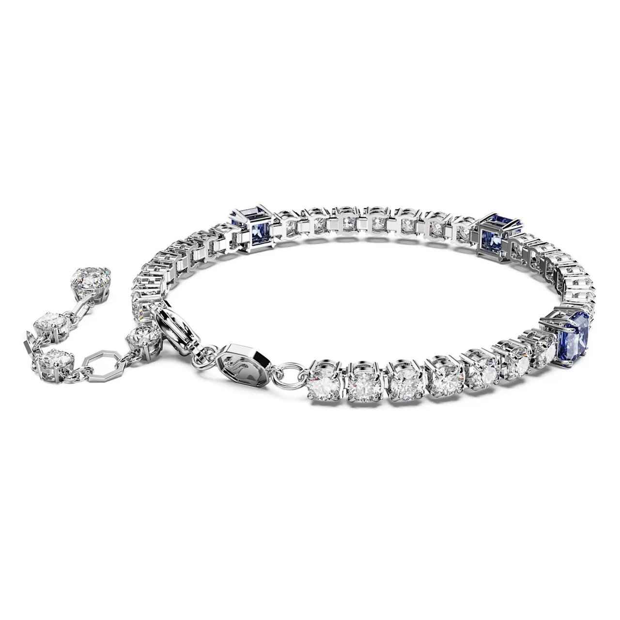 Matrix Tennis Bracelet, Mixed Cuts, Blue, Rhodium Plated 5666426 | Swarovski 6 Matrix Tennis Bracelet, Mixed Cuts, Blue, Rhodium Plated 5666426 | Swarovski - Image 4