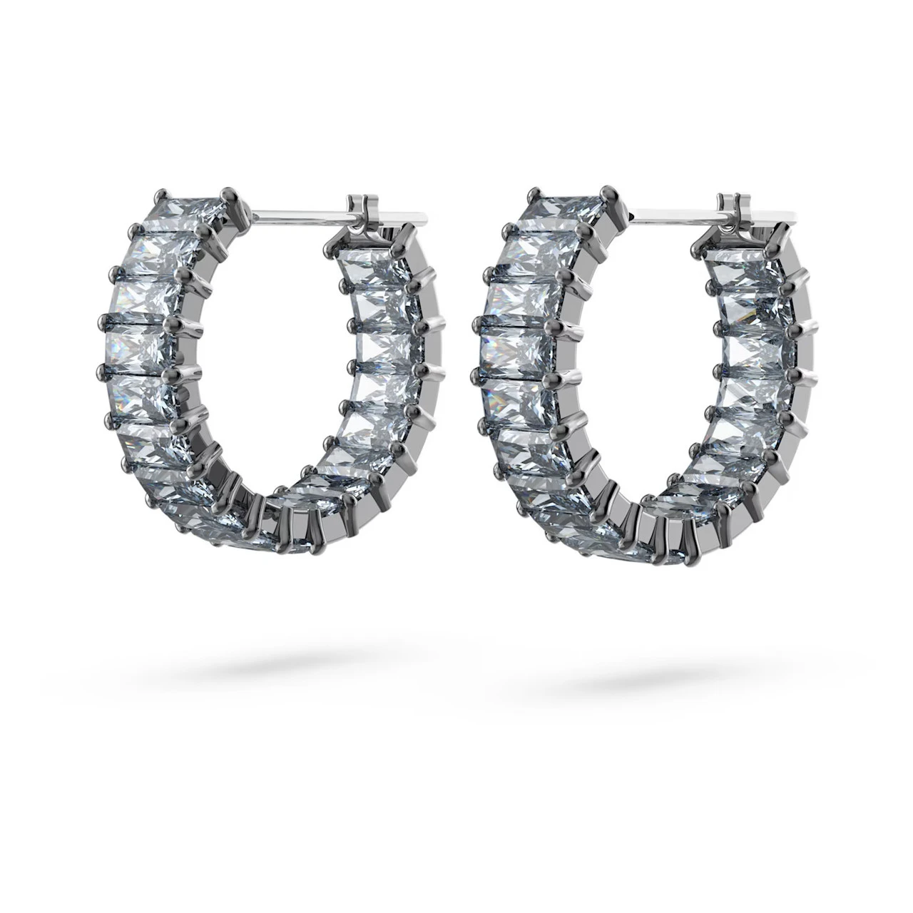 Matrix Hoop Earrings, Baguette Cut, Gray, Ruthenium Plated 5658650 | Swarovski 5 Matrix Hoop Earrings, Baguette Cut, Gray, Ruthenium Plated 5658650 | Swarovski - Image 3
