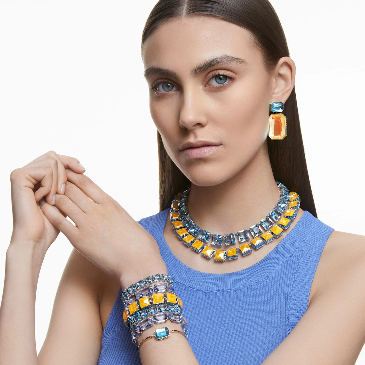 Swarovski Orbita Bracelet, Octagon Cut Crystal, Multicolored, Gold-Tone Plated 5616643 9 Swarovski Orbita Bracelet, Octagon Cut Crystal, Multicolored, Gold-Tone Plated 5616643 - Image 7